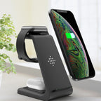 3-in-1 wireless charging stand with phone, watch, and earbuds