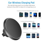 360° rotating wireless car charger holding a phone