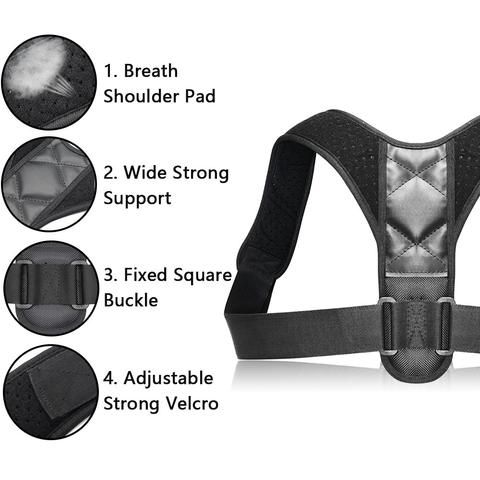 Back view of figure-8 design posture support belt