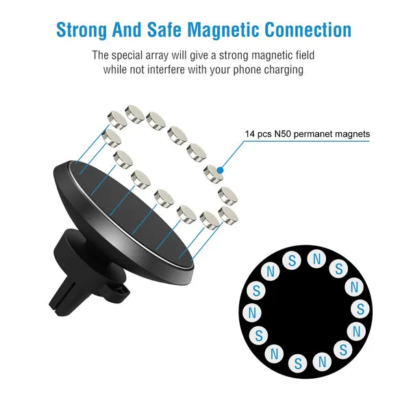Close-up of charger's magnetic charging pad