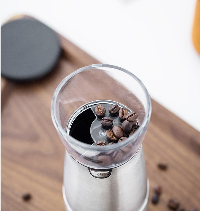 Close-up of coffee grinder speed control settings