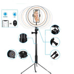 Close-up of ring light showing adjustable brightness