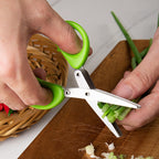 Close-up of scissors' V-type blade design