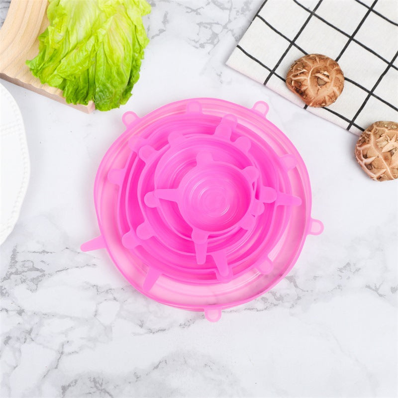 Close-up of silicone lid sealing a container