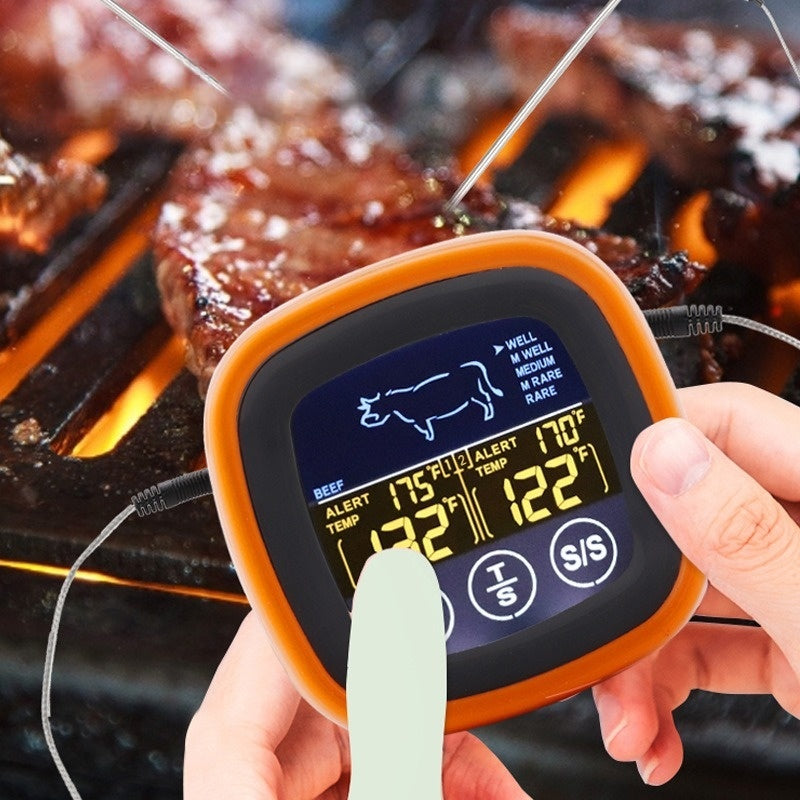 Close-up of thermometer's digital display