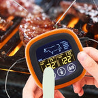 Close-up of thermometer's digital display