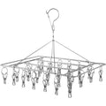 Collapsible stainless steel drying rack with clips