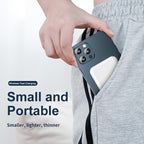 Compact power bank shown with charging cable