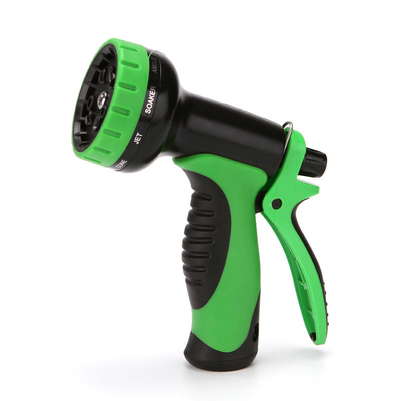 Compact retractable garden hose coiled for storage
