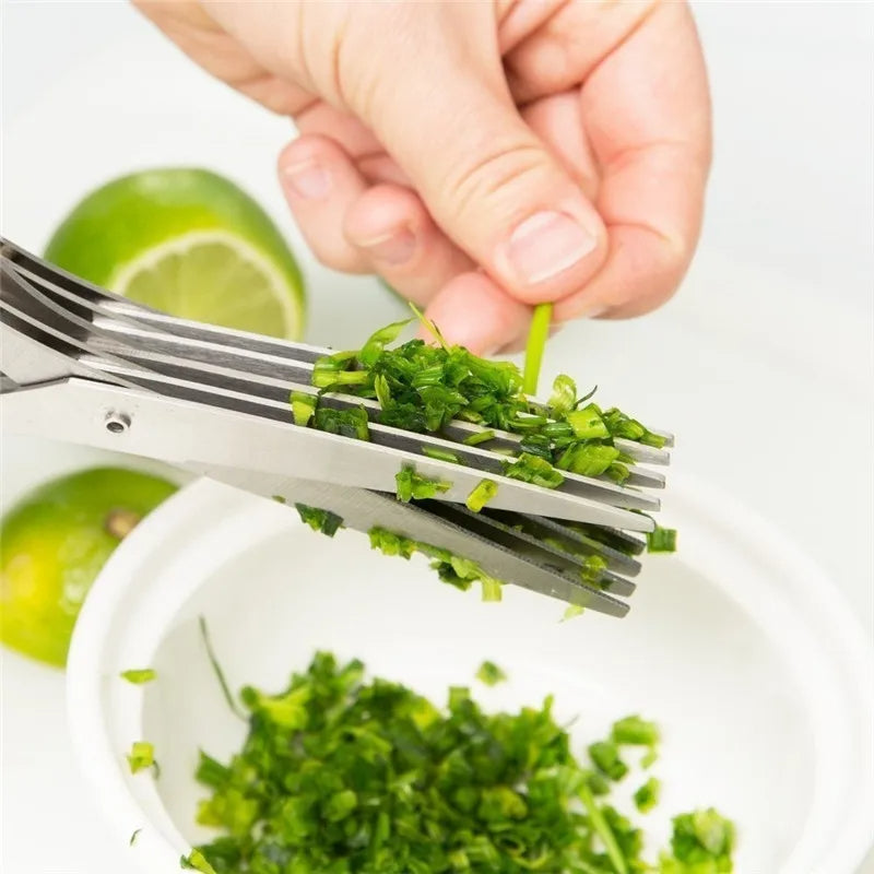 Compact stainless steel spice scissors for kitchen use