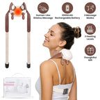 Cordless shiatsu neck massager with heat in beige