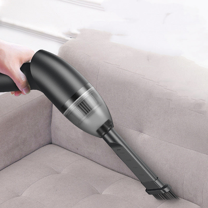 Cordless window vacuum in black with charging cable
