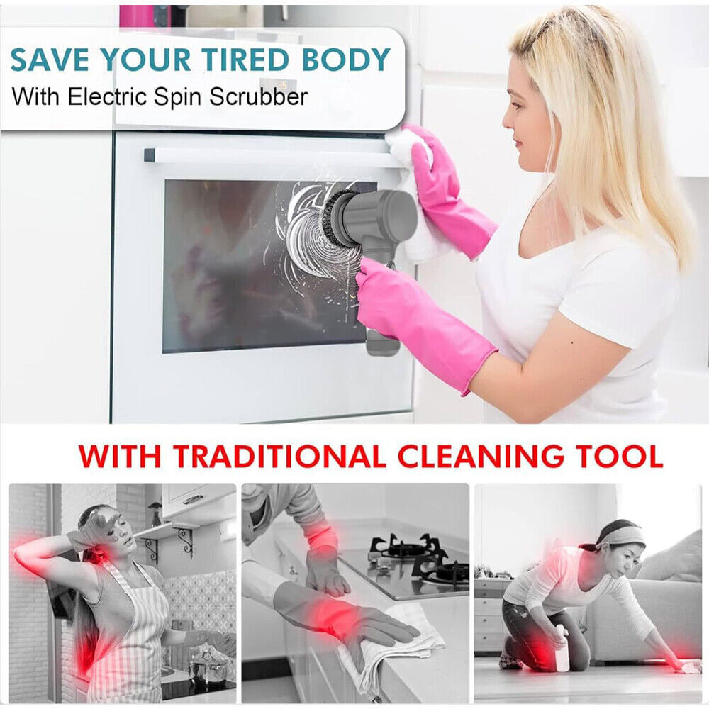 Electric cleaning brush with charging stand and USB cable