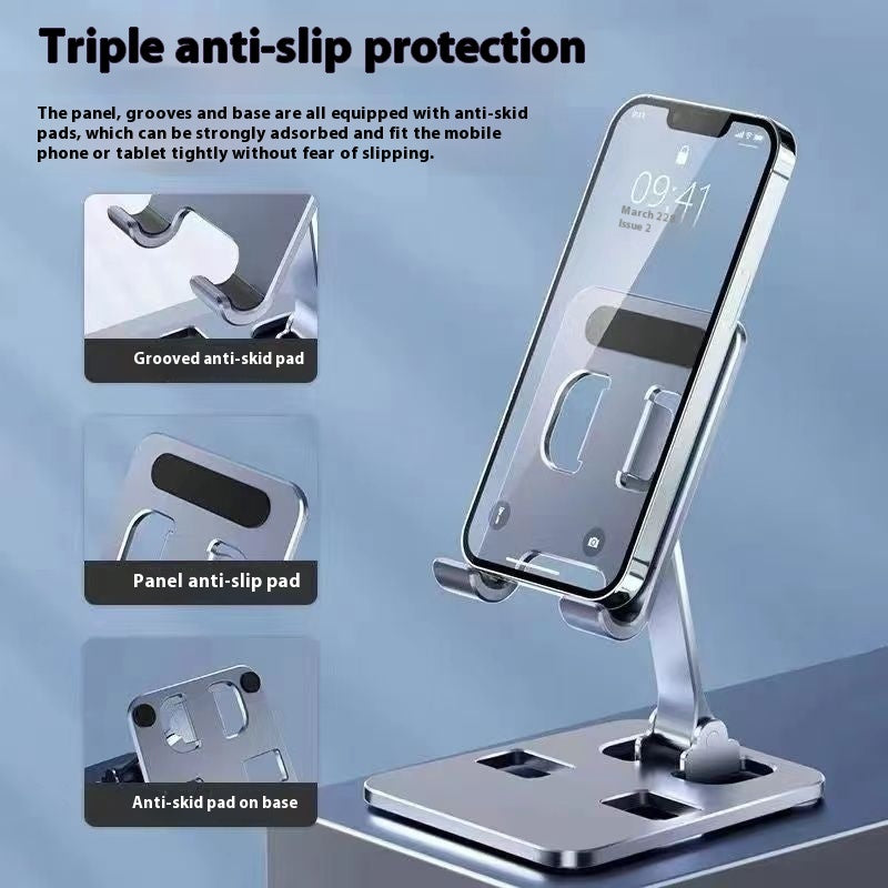 Folding Alloy Phone Holder with Multi-Angle Adjustment