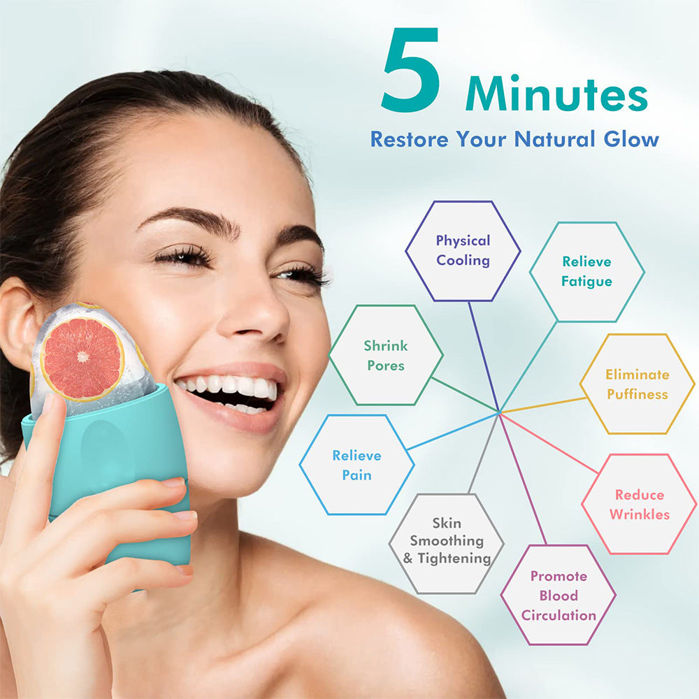 Frozen silicone roller used for facial massage