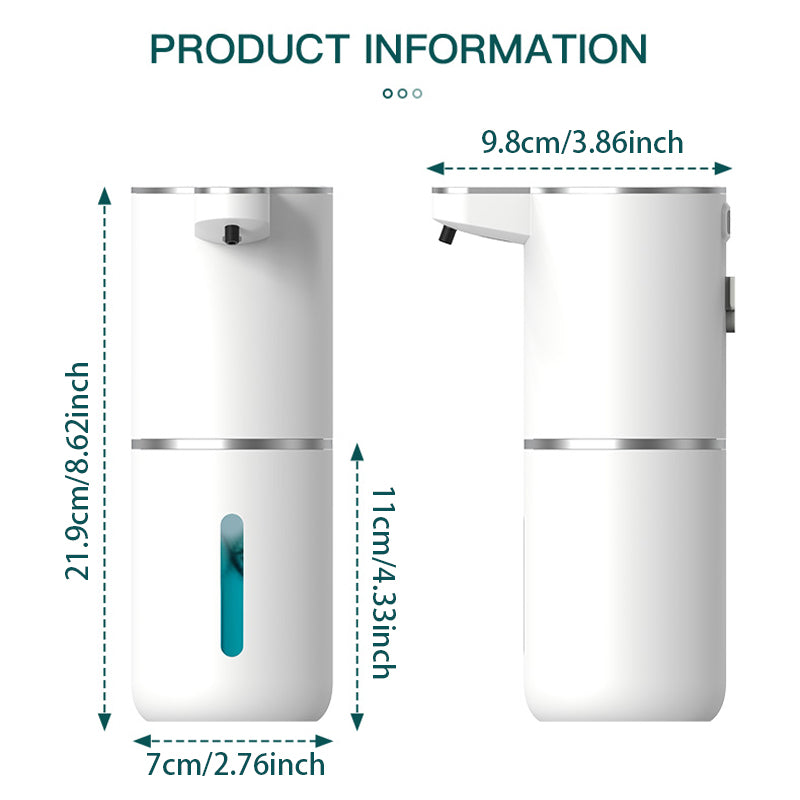 Hand-free foaming soap dispenser dispensing soap