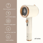 Handheld steamer removing wrinkles from a shirt