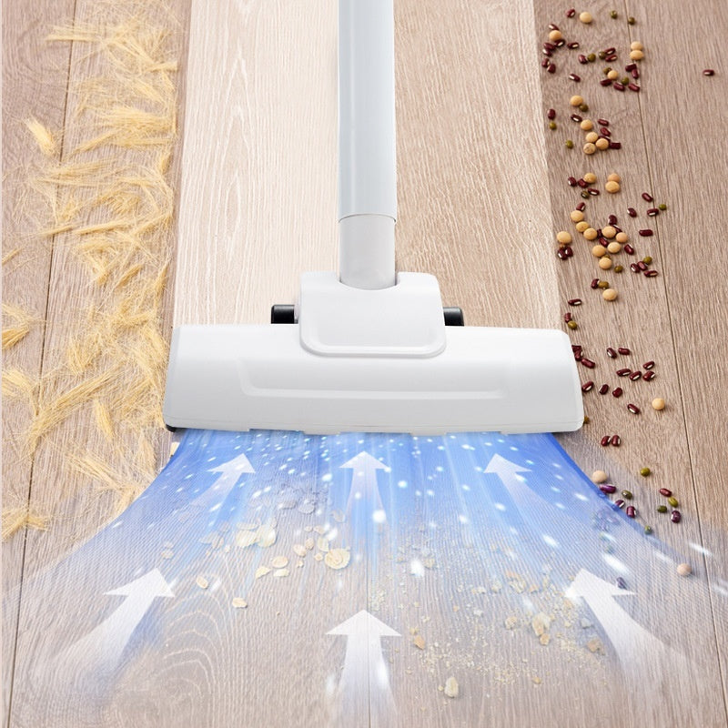 Handheld vacuum being used to clean a car interior