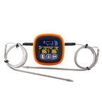 Kitchen oven thermometer shown with probe attached