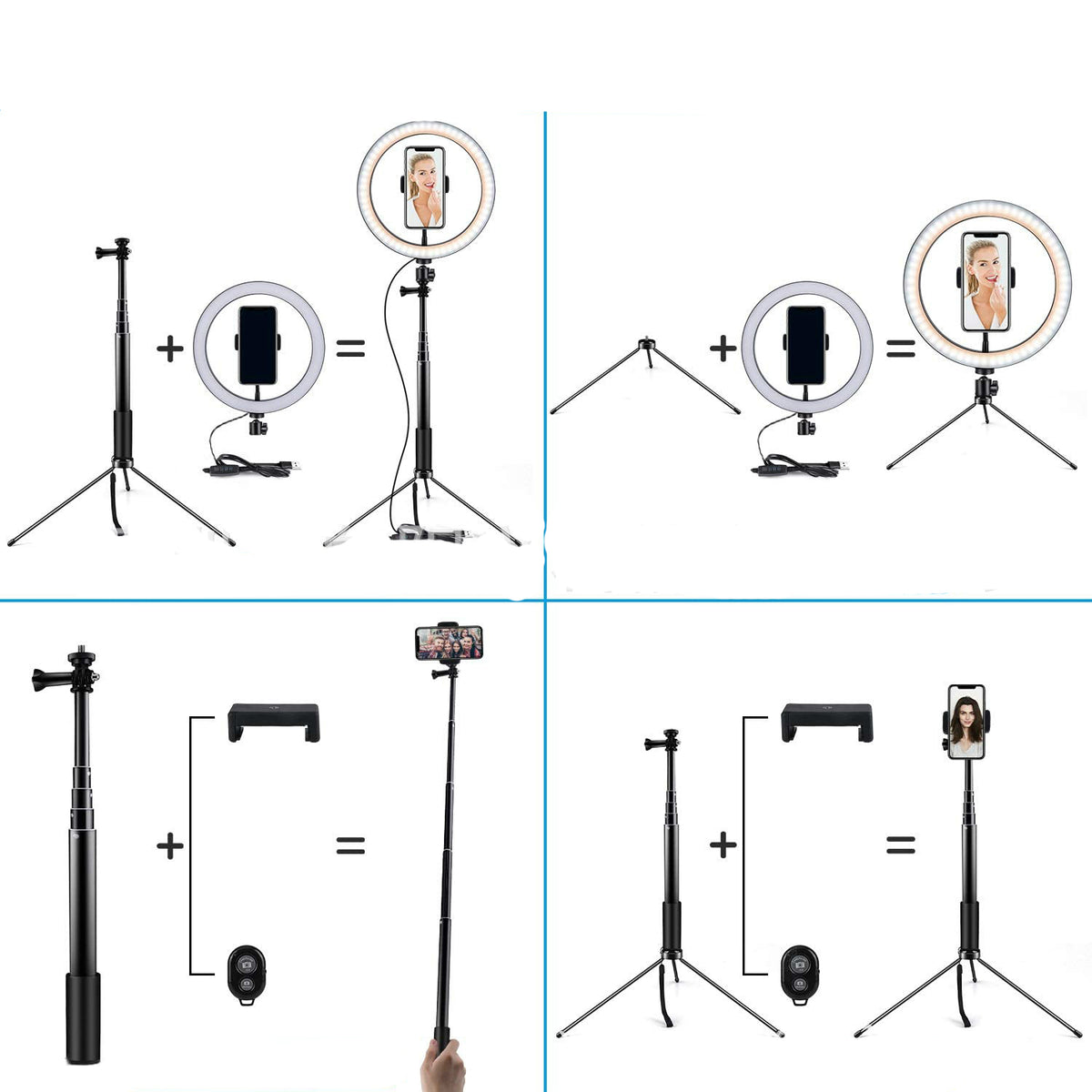 LED ring light kit with Bluetooth remote control