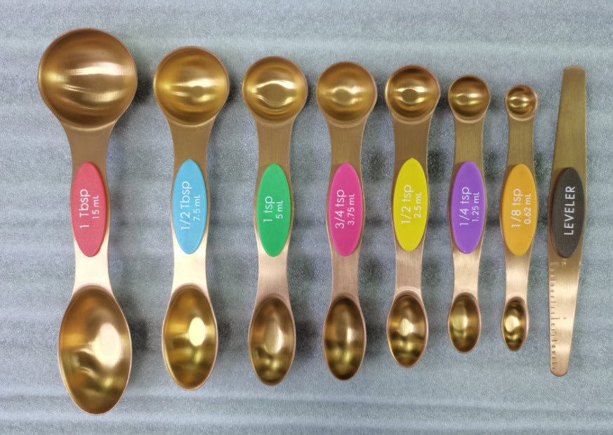 Magnetic Measuring Spoon Set – Stainless Steel Double-Head Spoons