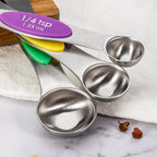 Magnetic double-head measuring spoon set in black
