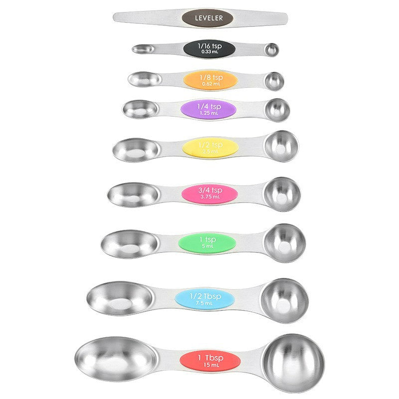 Magnetic suction keeps spoons neatly stacked together