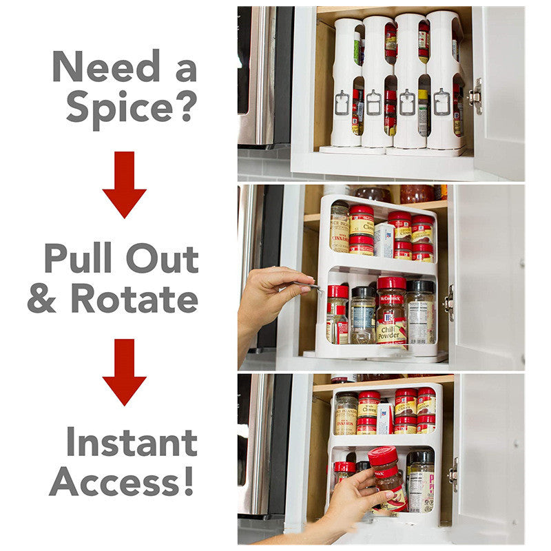 Multifunctional storage rack holding spice jars
