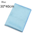 Multiple sizes of microfiber cleaning cloths displayed together