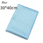 Multiple sizes of microfiber cleaning cloths displayed together