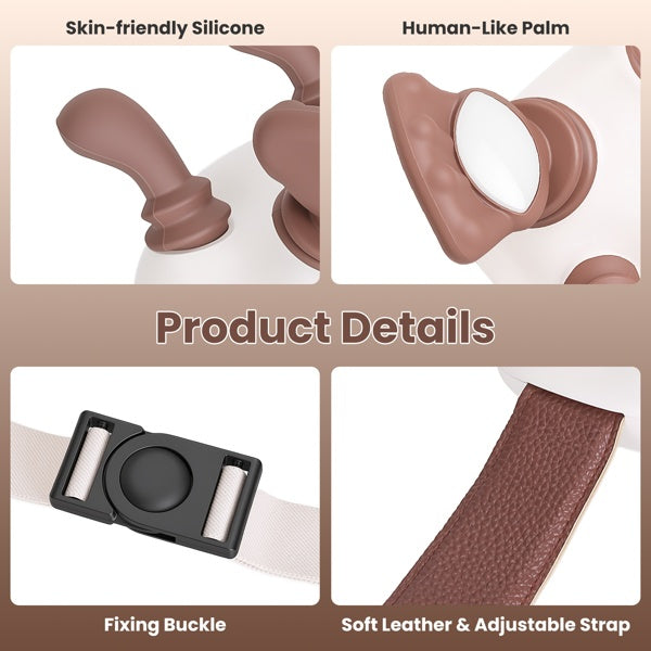 Neck massager worn hands-free with adjustable strap