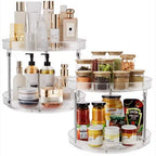 Pack of 2 rotating spice racks on a kitchen counter