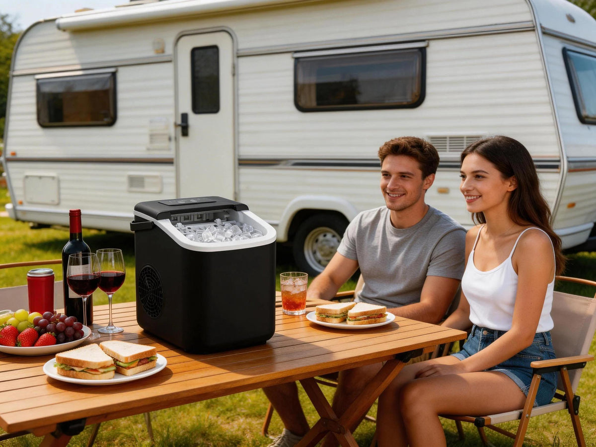 Portable Countertop Ice Maker – Self-Cleaning with Handle, 6-8 Min Ice