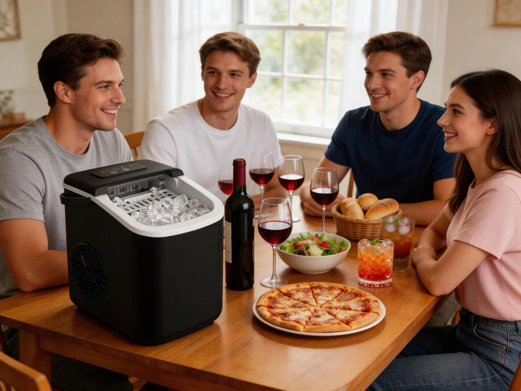 Portable Countertop Ice Maker with Self-Cleaning and Handle