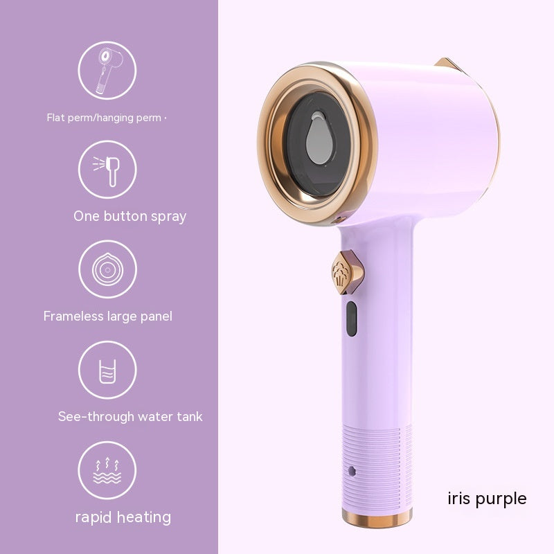 Portable fabric garment steamer in light purple color