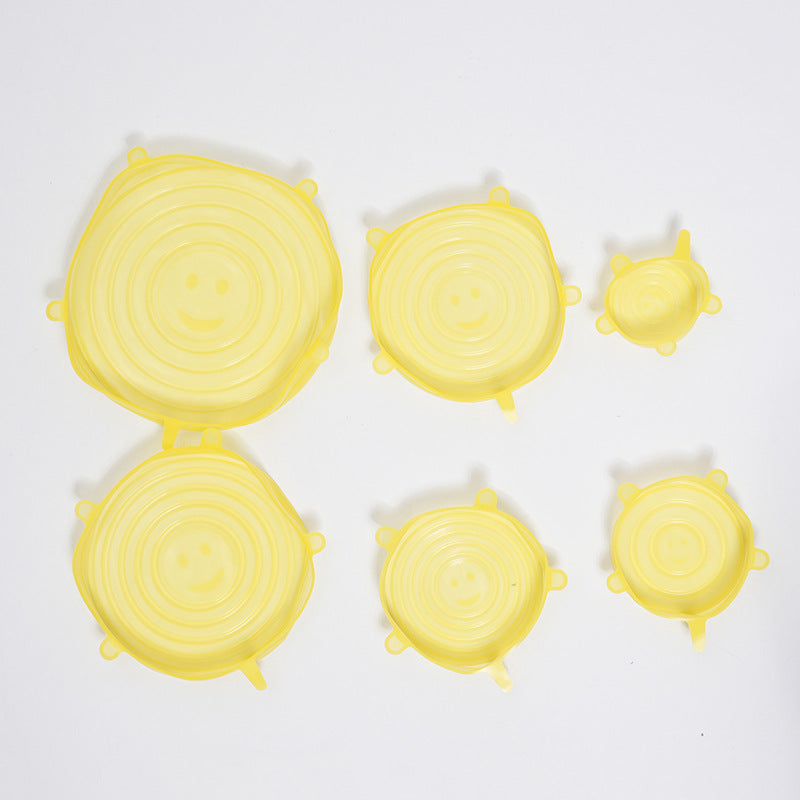 Silicone food cover stretched over a bowl