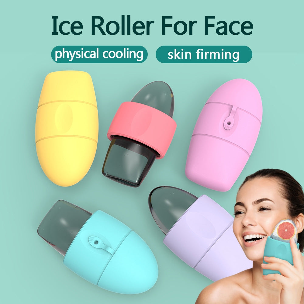 Silicone ice face roller mold in green