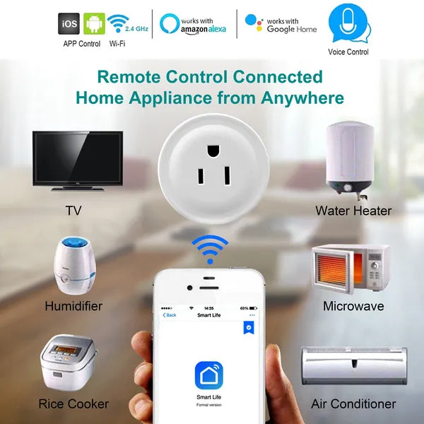 Smart plug app interface for remote appliance control