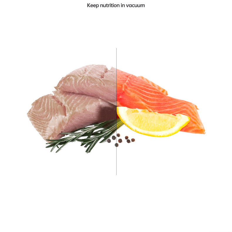 Vacuum food sealer sealing a bag of fresh produce