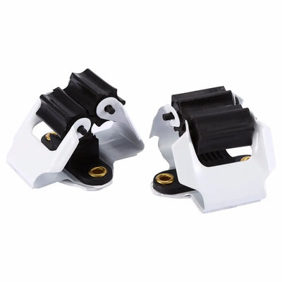 Wall-mounted mop and broom holder in white