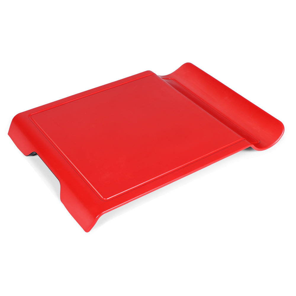 White U-shaped cutting board with food-grade silicone edge