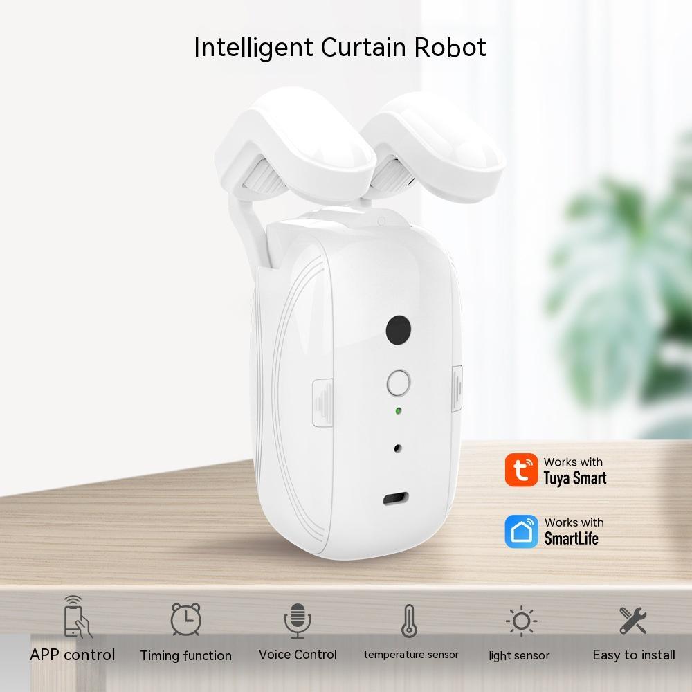 WiFi curtain robot mounted on a Roman rod rail